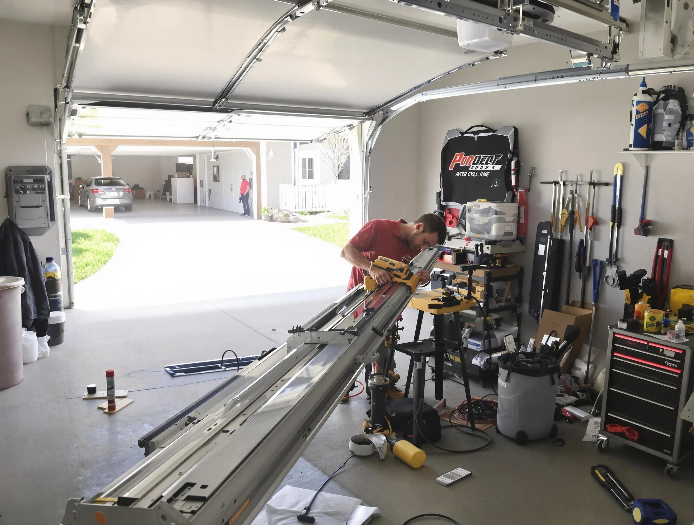 Homeacre-Lyndora Garage Door Repair expert performing track repair in Homeacre-Lyndora