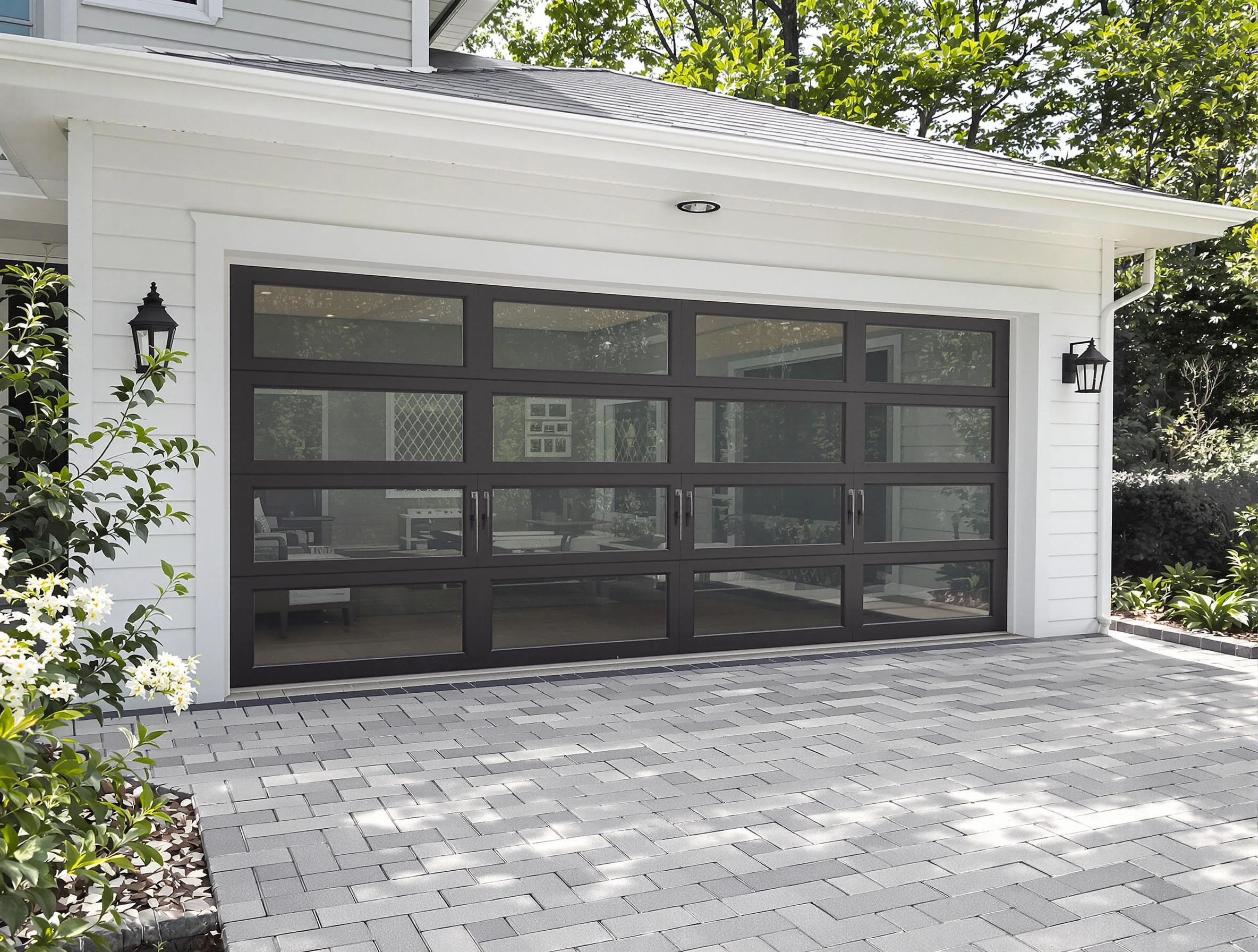 Homeacre-Lyndora Garage Door Repair design specialist presenting custom garage door options to Homeacre-Lyndora homeowner